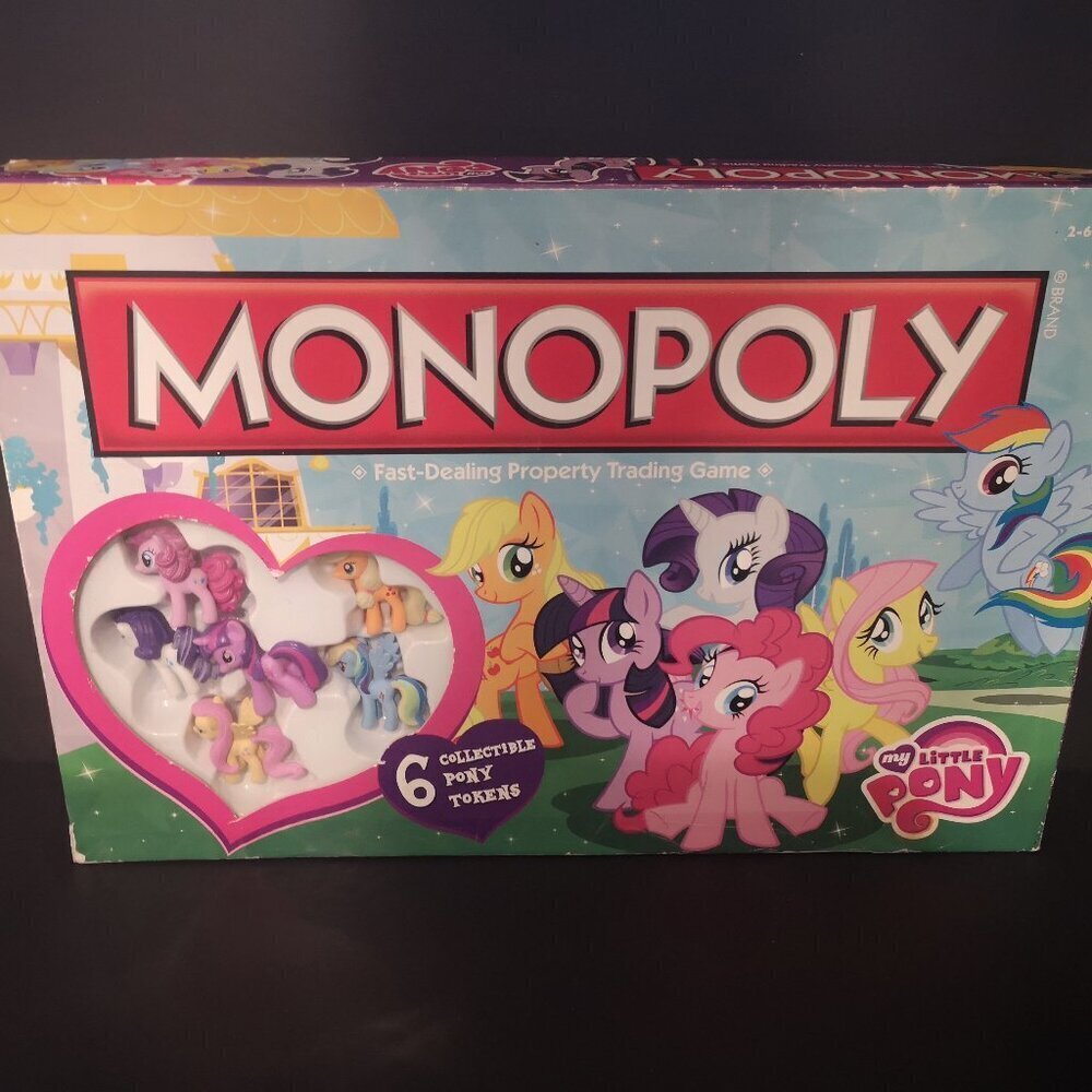 My Little Pony Edition Classic Monopoly Board Game w/ 6 Collectable Pony Tokens